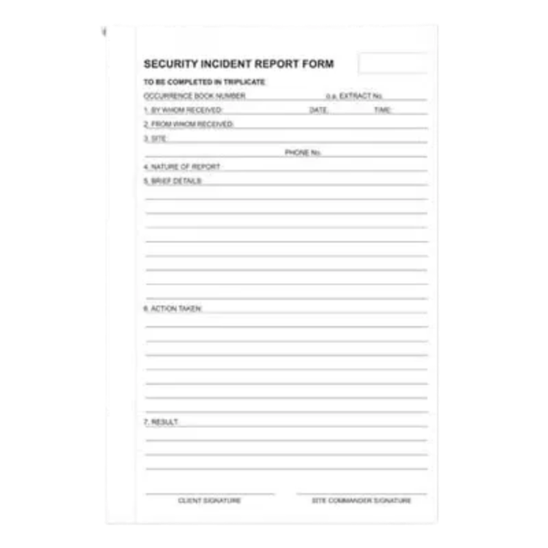 Incident Report Book