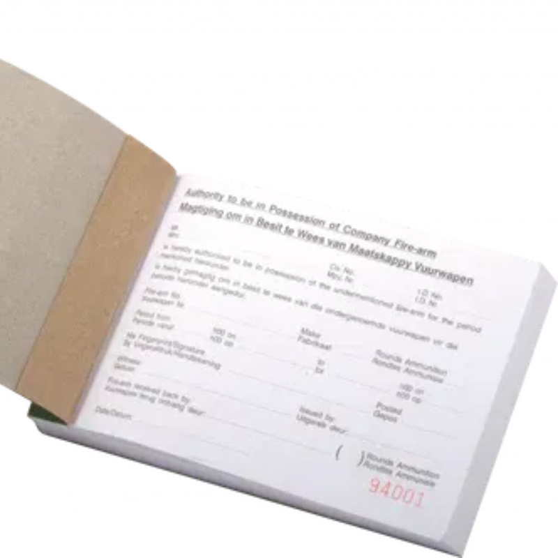 Firearm Permit Book - 1 Slip Per Page Tear Out