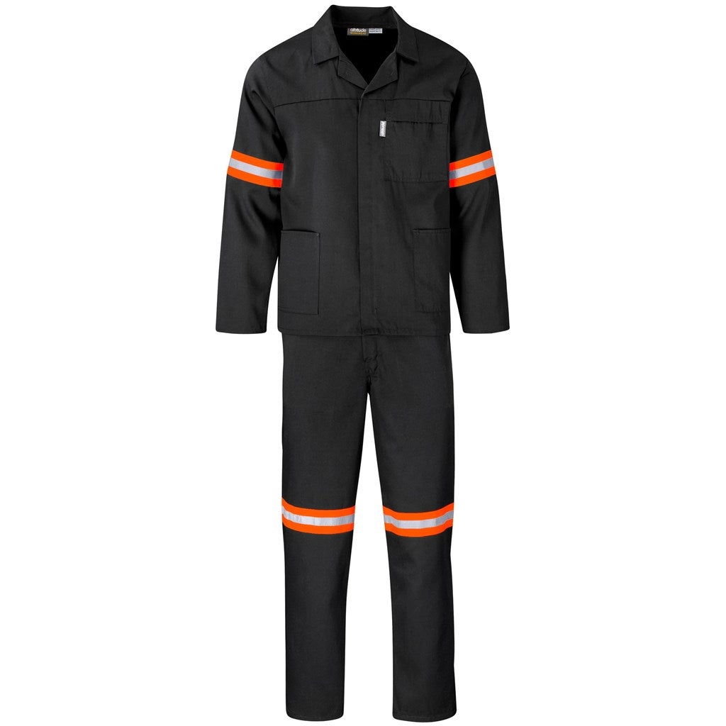 Trade Polycotton Conti Suit Black - Reflective Arms & Legs