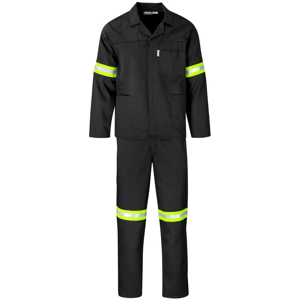 Trade Polycotton Conti Suit Black - Reflective Arms & Legs