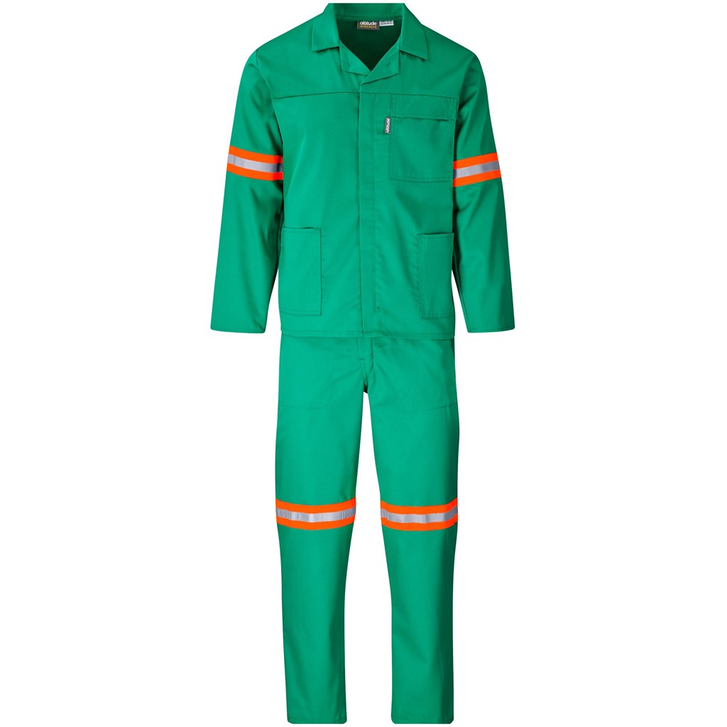 Trade Polycotton Conti Suit Green- Reflective Arms & Legs