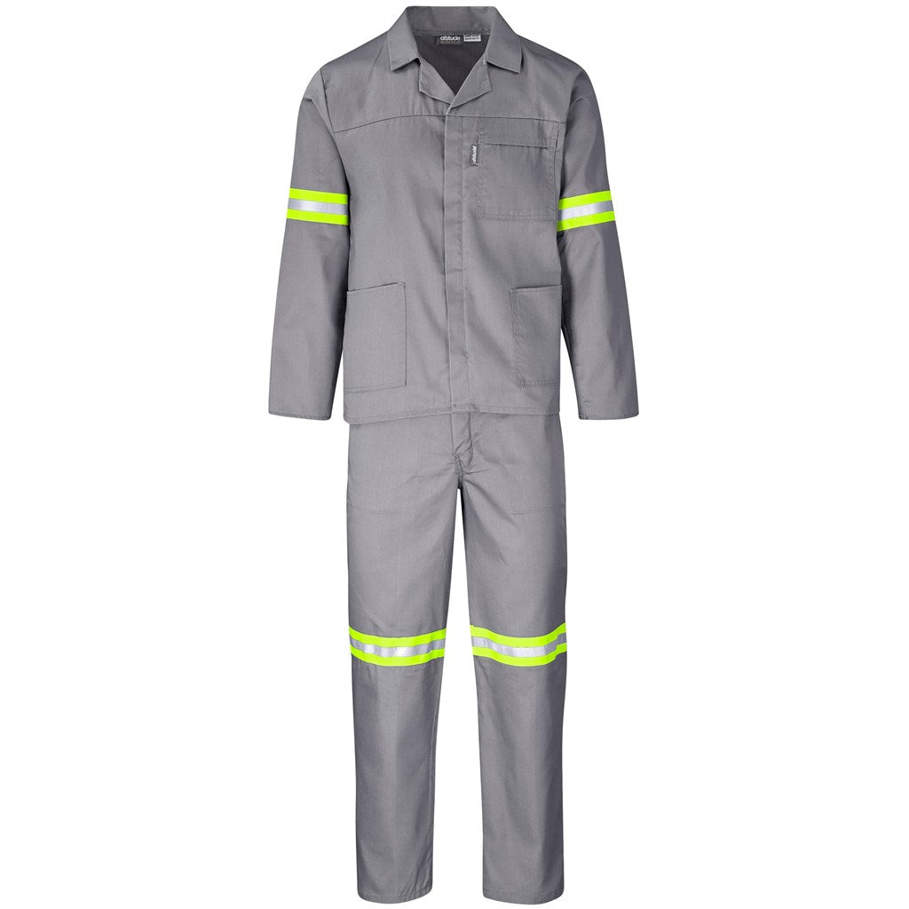 Trade Polycotton Conti Suit Grey - Reflective Arms & Legs