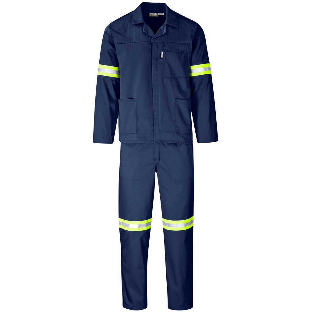 Trade Polycotton Conti Suit Navy - Reflective Arms & Legs