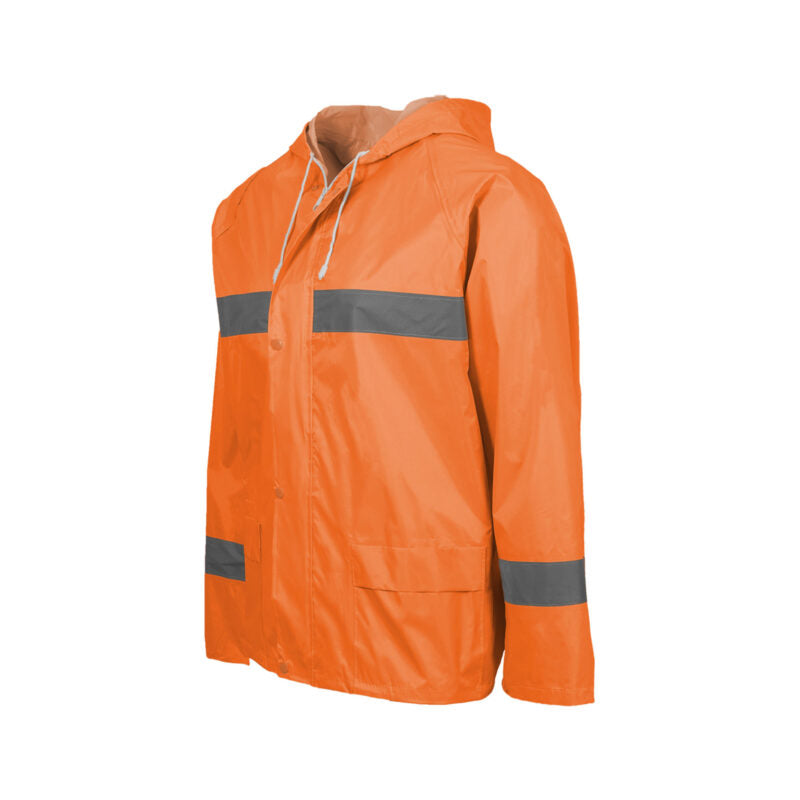 Orange Rubberised Rain Suit with Reflective Tape