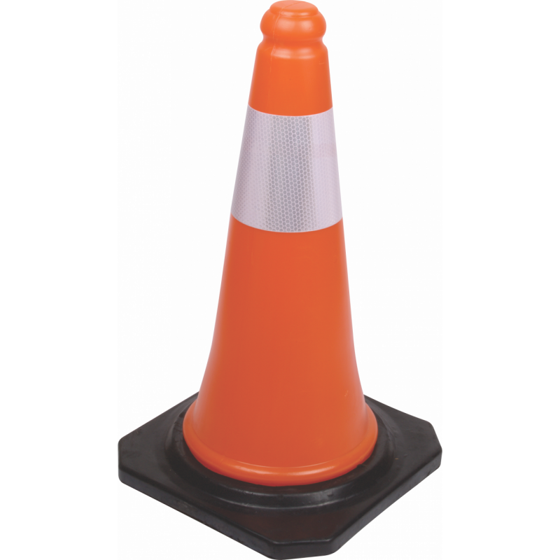 PVC Traffic Cones 750mm with Reflective Tape & Black Rubber Base