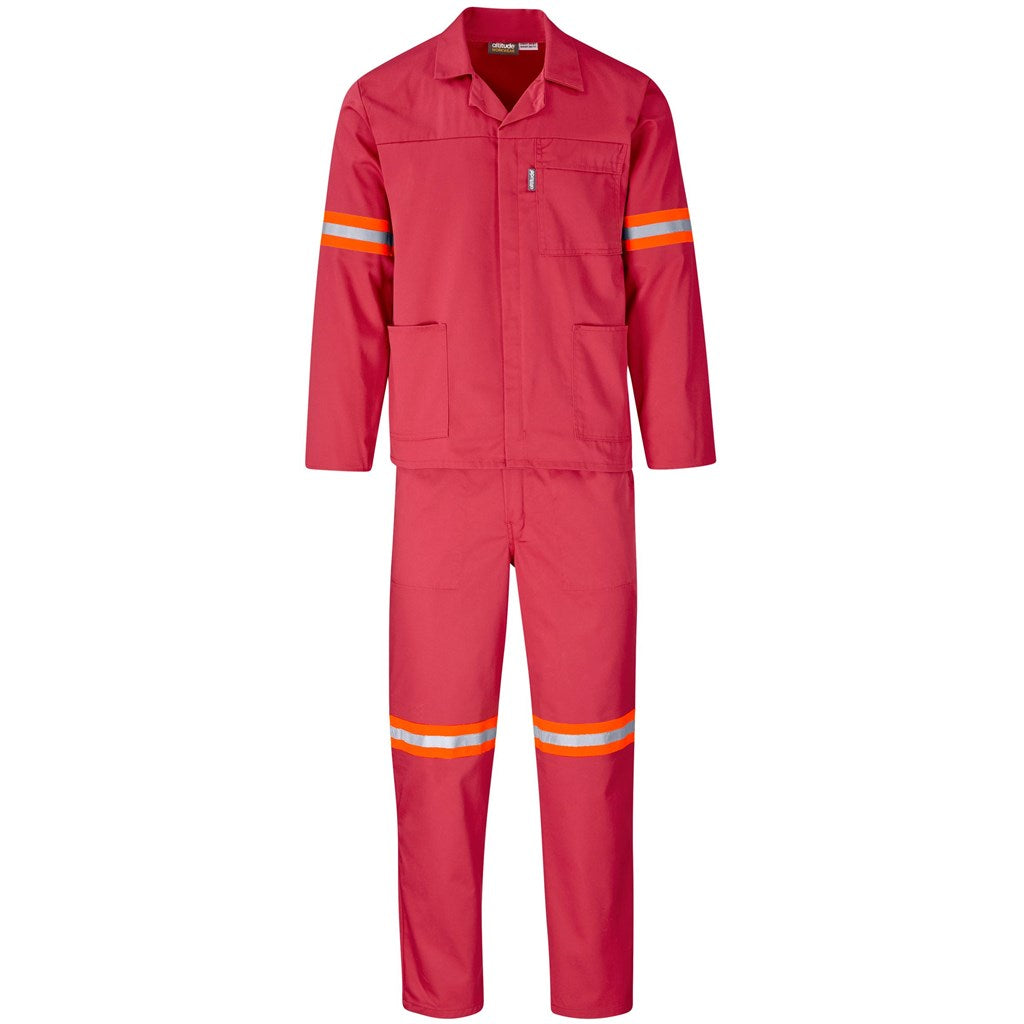 Trade Polycotton Conti Suit Red - Reflective Arms & Legs
