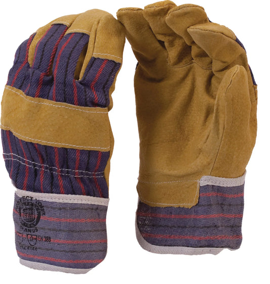Candy Stripe Pig Skin Palm Chrome Leather Glove