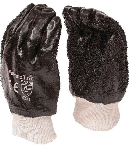 PVC Chip Palm Glove Black