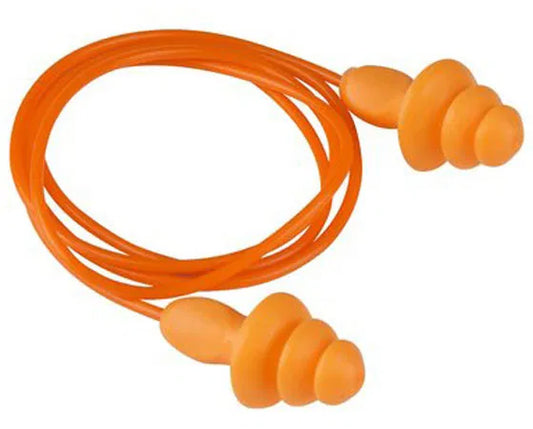 Orange Corded Reusable Ear Plugs (Loose packet)