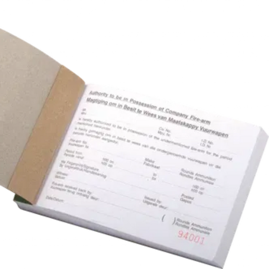 Firearm Permit Book - 1 Slip Per Page Tear Out