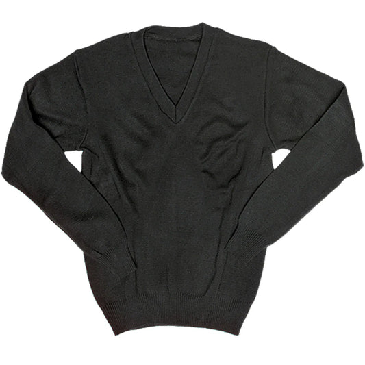 Long Sleeve Plain Knit V-Neck Jersey