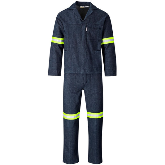 100% Cotton Denim Conti Suit - Reflective Arms & Legs