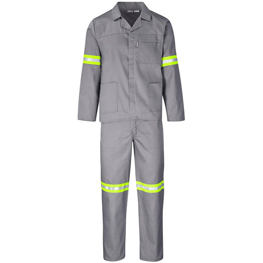 Trade Polycotton Conti Suit Grey - Reflective Arms & Legs