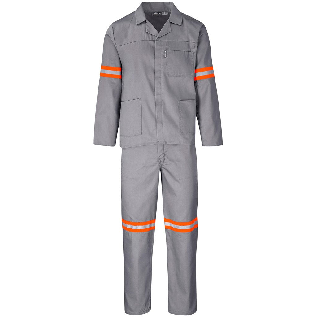Trade Polycotton Conti Suit Grey - Reflective Arms & Legs
