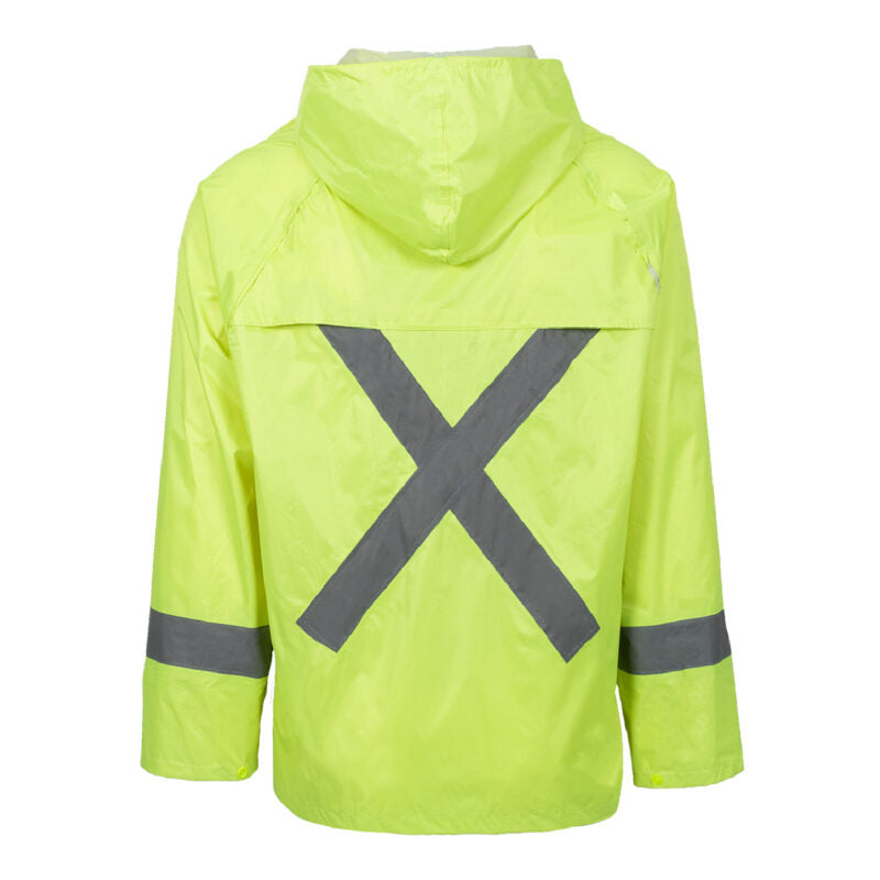 Lime Rubberised Rain Suit with Reflective Tape