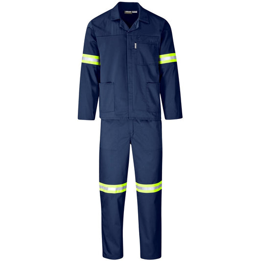 Trade Polycotton Conti Suit Navy - Reflective Arms & Legs
