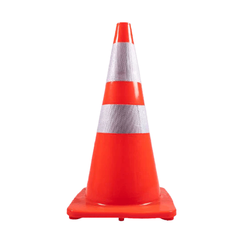 PVC Traffic Cone 700mm with Reflective Tape