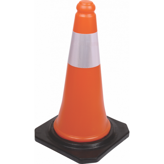 PVC Traffic Cones 750mm with Reflective Tape & Black Rubber Base