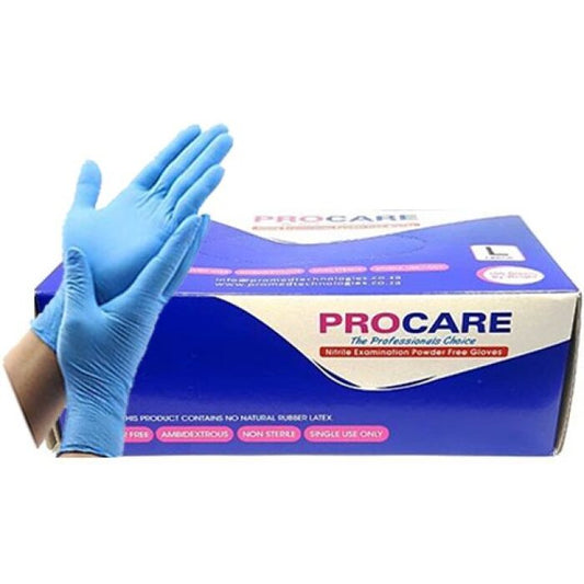 Nitrile gloves powder free box of 100