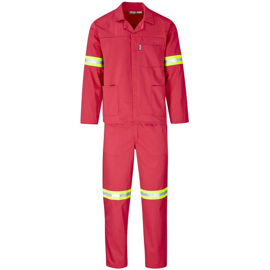 Trade Polycotton Conti Suit Red - Reflective Arms & Legs