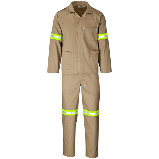 Trade Polycotton Conti Suit Khaki - Reflective Arms & Legs