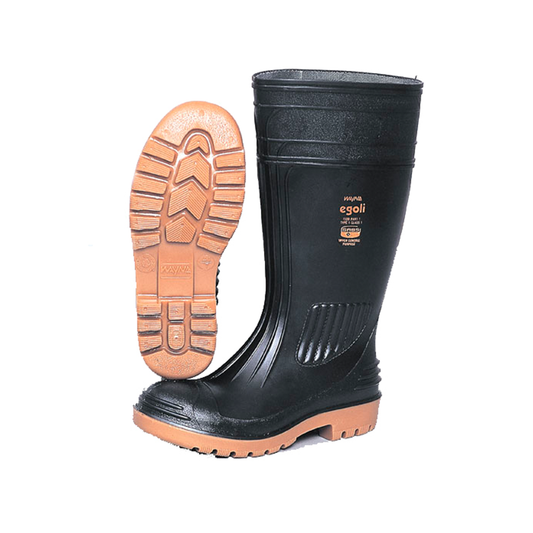 Wayne Gumboots NSTC Black With Red Sole